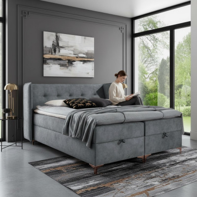 Boxspringbett 160x200cm Polstermöbel Luxus Bett Schlafzimmer Stil Modern