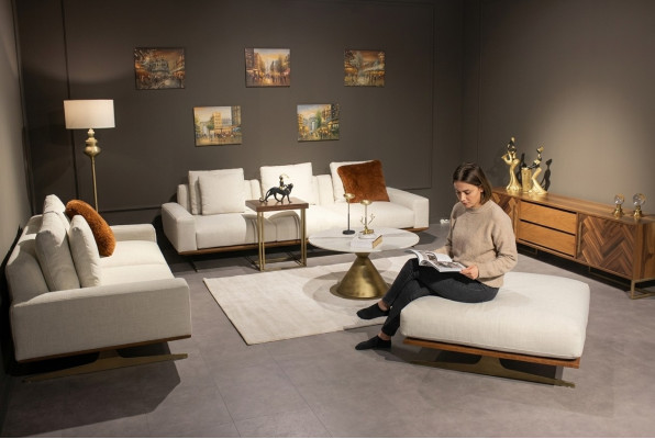 Wohnzimmer Set 6tlg Komplett Design Modern Sofagarnitur Dreisitzer Couchtisch