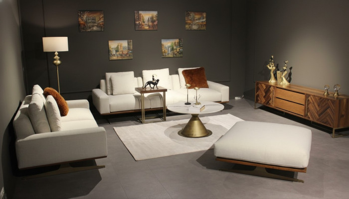 Wohnzimmer Set 6tlg Komplett Design Modern Sofagarnitur Dreisitzer Couchtisch