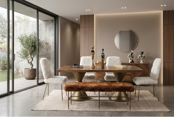 Esszimmer Set Esstisch 4x Stühle Sitzbank Modern Set Luxus Essgruppe