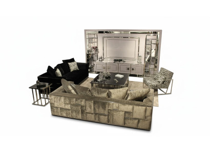 Modern Wohnzimmer Set Sofagarnitur Möbel Design Wohnwand Couchtisch Komplett