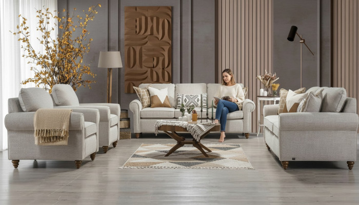 Wohnzimmer Sofagarnitur Modern Design Möbel 2x Sofa Dreisitze 2x Sessel