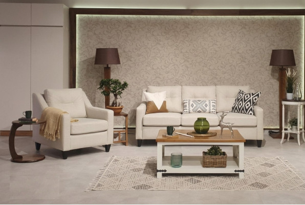 Design Wohnzimmer Sofagarnitur Dreisitze Sofa Modern Einrichtung Sessel
