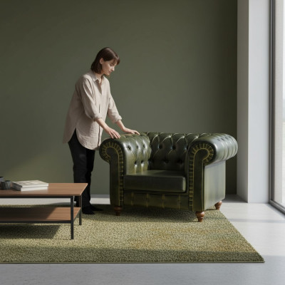 Сhesterfield Sessel Grün Modern Design Sitz Neu Einrichtung Wohnzimmer