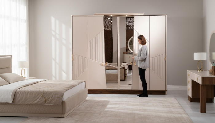 Kleiderschrank Schlafzimmer Einrichtung Modern Schrank Design Holz Möbel