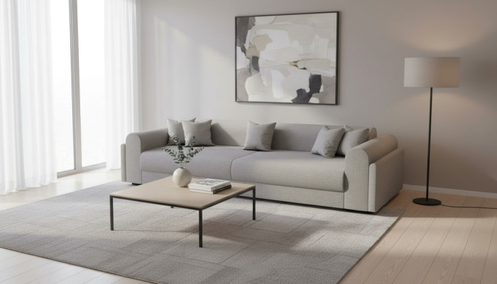 Designer Sofa 3-Sitzer grau Stoffsofa Sofas Textilien Couch Dreisitzer 240cm