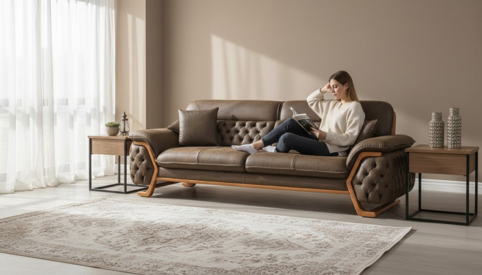 Sofa 3 Sitzer Chesterfield Couch Polster Wohnzimmer Sofas Design Verstellbar