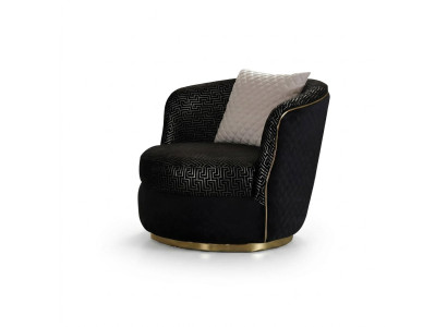 Design Sessel 1 Sitzer Textil Luxuspolster Sessel schwarz Farbe Luxus