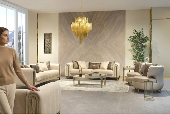 Sofagarnitur 3+3+1 Sitzer Sitzpolster Couchen Set Design Sofa Neu 4tlg. Stoff