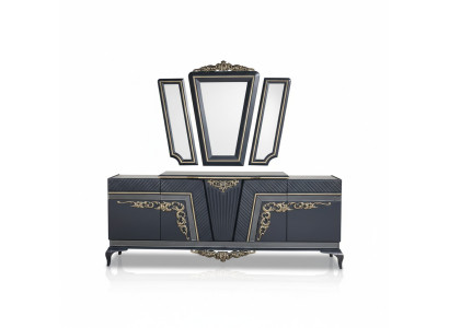 Sideboard Moderne Kommode Anrichte Schrank mit 3 Spiegel Stauraum Barock