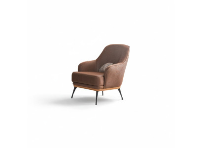 Gemütlicher Designer-Sessel aus Braunem Stoff für das Wohnzimmer Neu