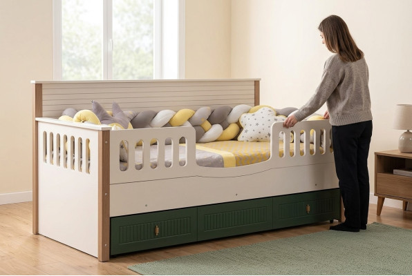 Bettrahmen Kinderbett Bett Kinderzimmer Kinderzimmermöbel Helles Holz
