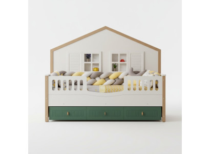 Bettrahmen Kinderbett 200 cm Bett Kinderzimmer Bettgestelle Helles Holz