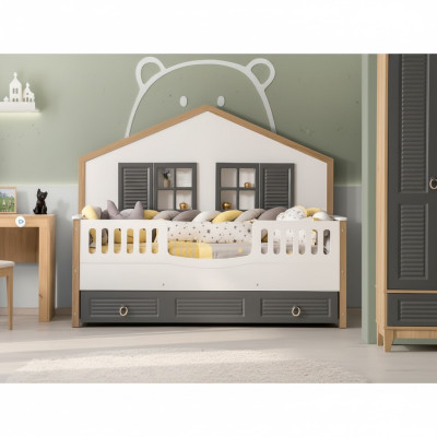 Bettrahmen Perfekte Kinderbett Kinderzimmer Bettgestelle Grau Holz