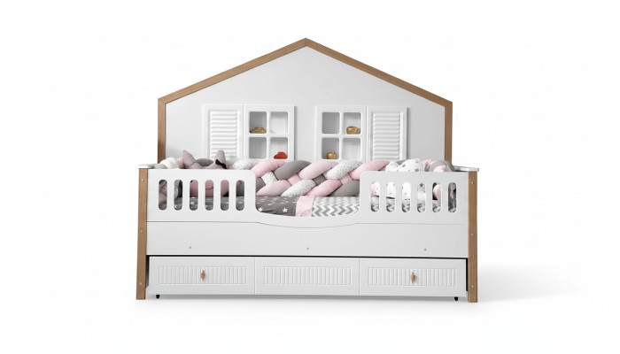 Bettrahmen Kinderbett Bett Kinderzimmer Kinderzimmermöbel Weiße Holz