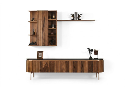 Perfekte Wohnzimmer Set Besteht aus Braun TV-Lowboard und Wandschrank