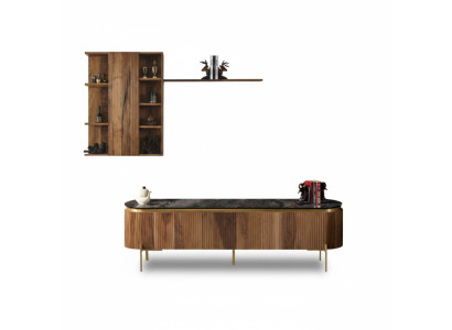 Wohnzimmer Set Besteht aus TV-Lowboard+Wandschrank mit Regal 2tlg. neu