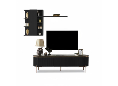 Luxuriös 2tlg.Wohnzimmer Set TV Lowboard und Wandschrank mit Regal