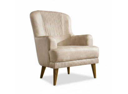 Beiger Einsitzer Designer Sessel Wohnzimmer Stilvoller Polstersitzer
