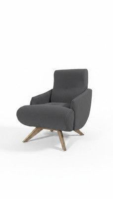  Grauer Loungesessel Designer Einsitzer Polster Sessel Wohnzimmer Möbel