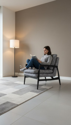  Grauer Textil Sessel Wohnzimmer Armlehnensessel Moderner Einsitzer Neu