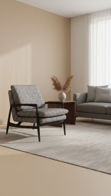  Grauer Textil Sessel Wohnzimmer Armlehnensessel Moderner Einsitzer Neu
