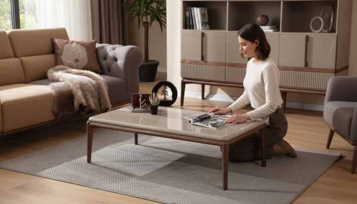Brauner Holz Couchtisch Wohnzimmer Designer Möbel Luxus Stilvolle Tische