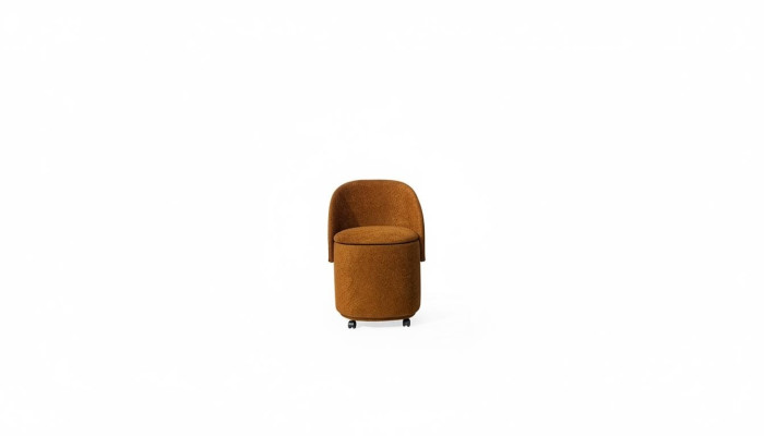 Designer Oranger Polsterstuhl Hocker-Stuhl Mit Stauraum Esszimmer Möbel