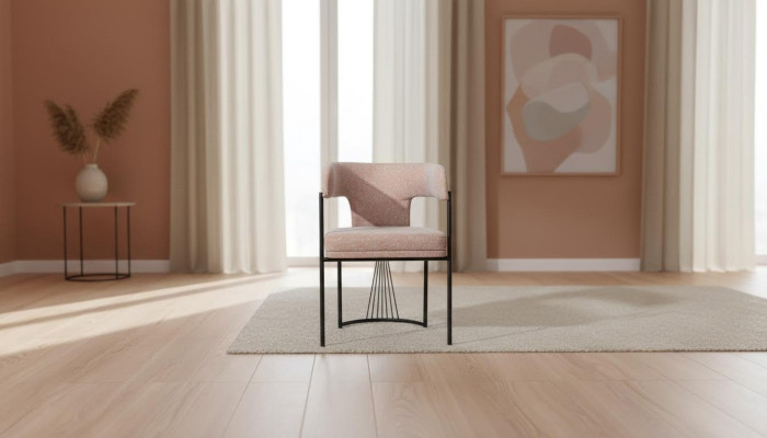 Beiger Designer Stuhl Metallstühle Luxuriöse Esszimmer Polsterstühle
