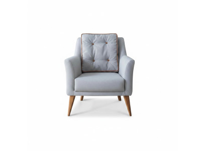 Hellblauer Wohnzimmer Einsitzer Designer Polstersessel Relax Sessel Möbel