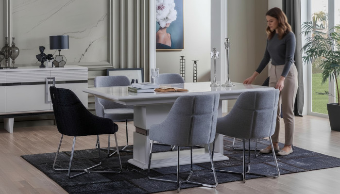 Exclusive Esszimmer Set Besteht aus 7tlg. Esstisch und 6x Stühle neu