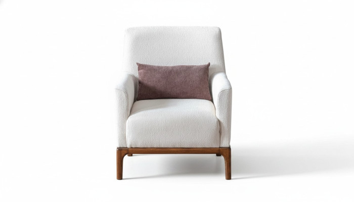 Design Sessel 1 Sitzer Luxus Relax Textil Weiß Sessel in Wohnzimmer Club Lounge
