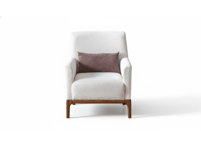 Design Sessel 1 Sitzer Luxus Relax Textil Weiß Sessel in Wohnzimmer Club Lounge