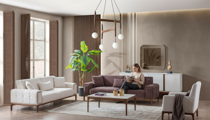 Sofagarnitur 3+3+1 Sitzer + Couchtisch 4tlg Set Polster Möbel Sofa Couch
