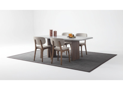 Designer Esszimmer set Besteht aus 5tlg. Esstisch und 4x Modern Stühle