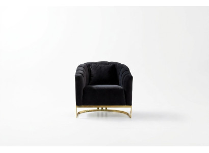 Exclusive Sessel Luxus Schwarzer Elemente Edelstahl Longe Club Möbel
