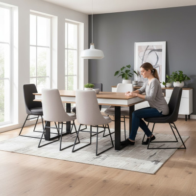 Esszimmer Gruppe Essgarnitur Esstisch Tisch 6x Lehnstühle Stuhl Stühle 7tlg