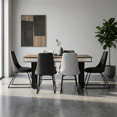 Esszimmer Gruppe Essgarnitur Esstisch Tisch 6x Lehnstühle Stuhl Stühle 7tlg