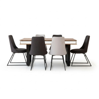 Esszimmer Gruppe Essgarnitur Esstisch Tisch 6x Lehnstühle Stuhl Stühle 7tlg