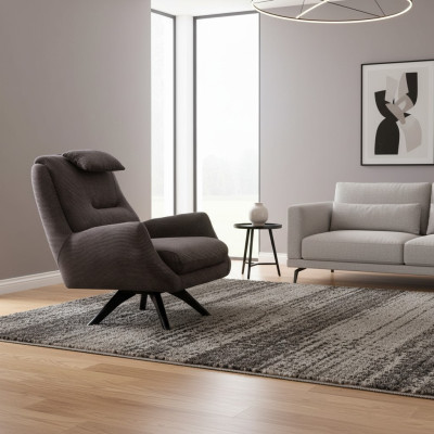 Designer Sessel Polster Textil Modern Polster braun Modern Club Lounge