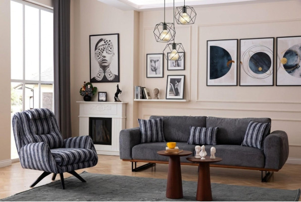 Modern Wohnzimmer Set 2tlg. Luxus Sofagarnitur 3+1 Sitzer Couchen Möbel