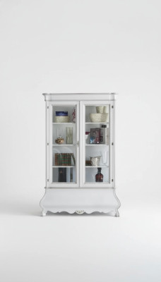 Klassische Wohnzimmermöbel Weiße Holzvitrine Wohnzimmermöbel Schrank