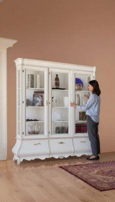 Holzvitrine Luxus Schränke Klassisches Sideboard Möbel Italienisch 185x50cm