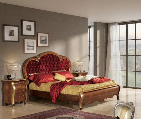 Chesterfield Luxusbett für Schlafzimmer Polsterung Design Luxusbetten