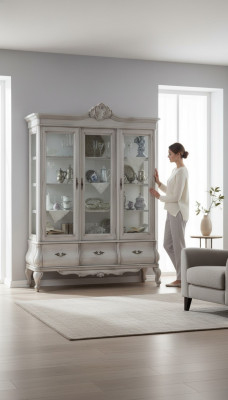 Holzvitrine Luxus Schrank Klassisches Sideboard Möbel Italienisch Schränke