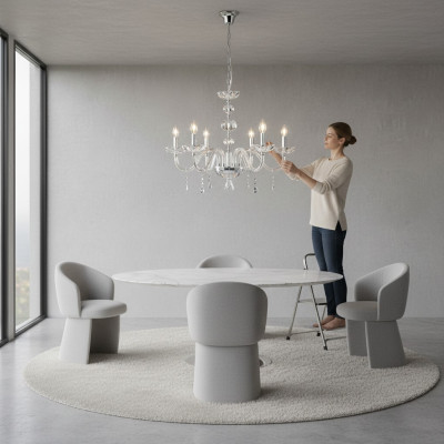 Luxus Kristall Kronleuchter Hängeleuchter Designer Hänge Lüster Glas