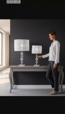 Luxuriöse Weiße Tischlampe Kristall Kronleuchter Klassischer Stil Neu