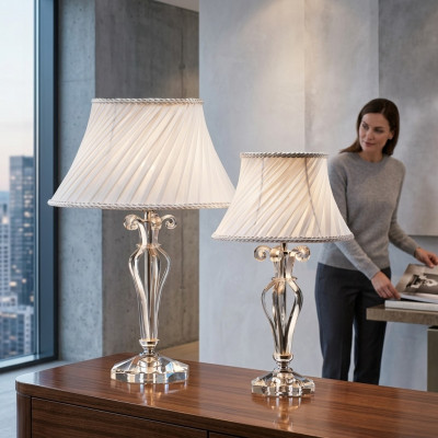 Designer Klassische Tisch Lampe Stehlampe Kronleuchter Kristall Luxus