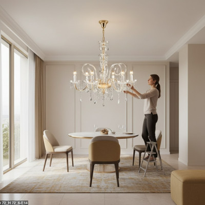 Kronleuchter Pendelleuchte Kronleuchter 72 x 72 cm Deckenleuchten