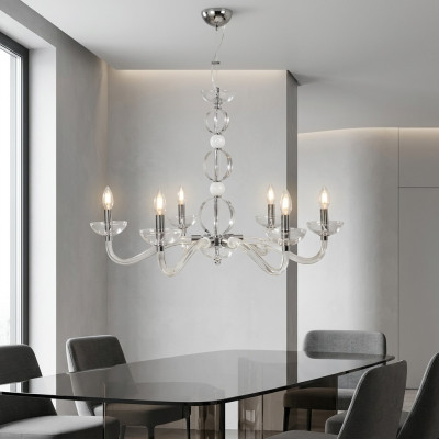 Kristalllüster Luster Decken Hänge Lampen Kronleuchter 6x Lampen neu